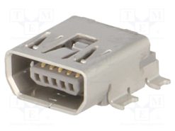 565790576_Πρίζα; USB AB mini; για PCB; SMT; PIN: 5; οριζόντια; ρολό