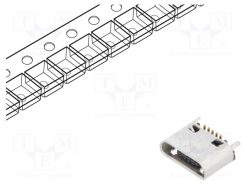 USB3160-30-0120-0-C_Πρίζα; USB B micro; SMT; PIN: 5; κάθετη; USB 2.0; 1