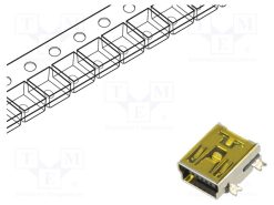 ESB34101000Z_Πρίζα; USB B mini; SMT; PIN: 5; οριζόντια