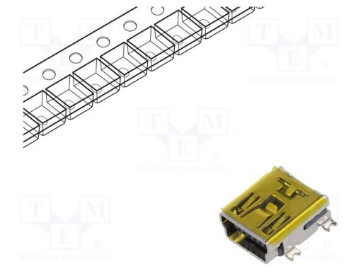 DS1104-BN0SRS_Πρίζα; USB B mini; SMT; PIN: 5; οριζόντια; ταινία; 750τεμ.