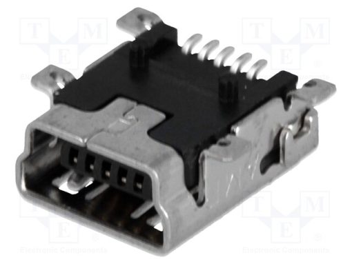 1734035-1_Πρίζα; USB B mini; για PCB; SMT; PIN: 5; οριζόντια; παστίλια