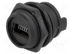 690-W05-260-044_Πρίζα; USB B mini; για πίνακα; κόλληση; ευθύς; IP67