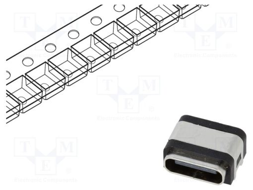 USB4730-GF-A-KIT_Πρίζα; USB C; SMT; PIN: 16; οριζόντια; top board mount; USB 2.0