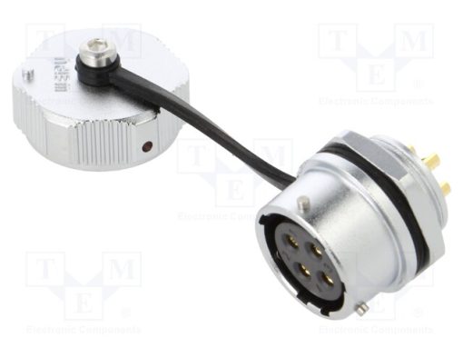 WY20K4ZM1_Πρίζα; WY20; θηλυκά; PIN: 4; IP67; 25A; κόλληση; 500V; 4mm2; Επίχρυση