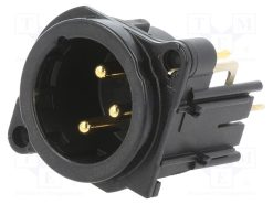 NC3MBV-B_Πρίζα; XLR; αρσενικά; PIN: 3; γωνιακός 90°; THT; ασημένιος; 6A