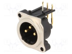 NC3MBH_Πρίζα; XLR; αρσενικά; PIN: 3; γωνιακός 90°; THT; ασημένιος; 6A