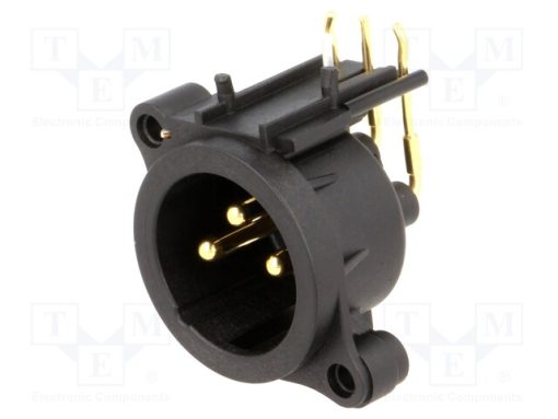 NC3MAAH_Πρίζα; XLR; αρσενικά; PIN: 3; γωνιακός 90°; THT; μαύρο; 6A