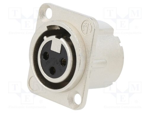 NC3FD-LX-0_Πρίζα; XLR; θηλυκά; PIN: 3; ευθύς; με πλήκτρο; κόλληση; ασημένιος