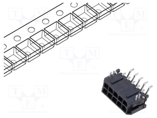 430451006_Πρίζα; αγωγού-πλακέτας; αρσενικά; Micro-Fit 3.0; 3mm; PIN: 10