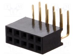 DS1024-2*5R2_Πρίζα; ακίδων; θηλυκά; PIN: 10; γωνιακός 90°; 2