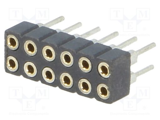 DS1002-02-2*6BT1F6_Πρίζα; ακίδων; θηλυκά; PIN: 12; ευθύς; 2mm; THT; 2x6; Μηκ.Ολ: 7