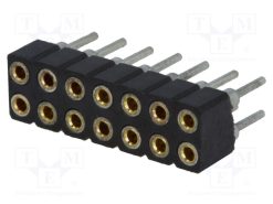 DS1002-02-2*7BT1F6_Πρίζα; ακίδων; θηλυκά; PIN: 14; ευθύς; 2mm; THT; 2x7; Μηκ.Ολ: 7