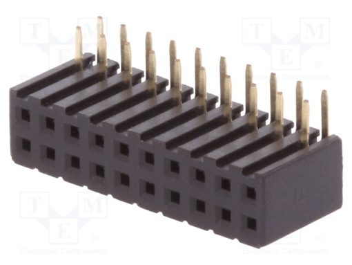 DS1026-13-2*10S8BR_Πρίζα; ακίδων; θηλυκά; PIN: 20; γωνιακός 90°; 2mm; THT; 2x10; L2