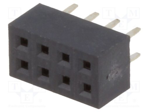 DS1026-05-2*4S8BV_Πρίζα; ακίδων; θηλυκά; PIN: 8; ευθύς; 2mm; THT; 2x4; L2