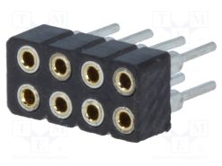 DS1002-02-2*4BT1F6_Πρίζα; ακίδων; θηλυκά; PIN: 8; ευθύς; 2mm; THT; 2x4; Μηκ.Ολ: 7