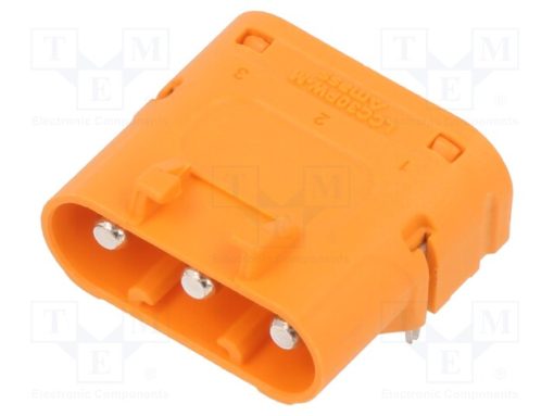 LCC30PW-M_Πρίζα; τροφοδοτικά DC; LC; αρσενικά; PIN: 3; για PCB; THT; πορτοκαλί