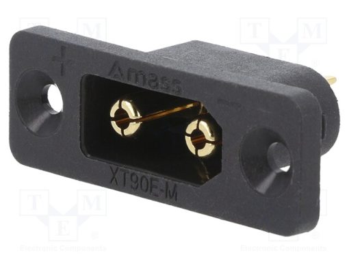 XT90E-M_Πρίζα; τροφοδοτικά DC; XT90; αρσενικά; PIN: 2; κόλληση; μαύρο; 30A