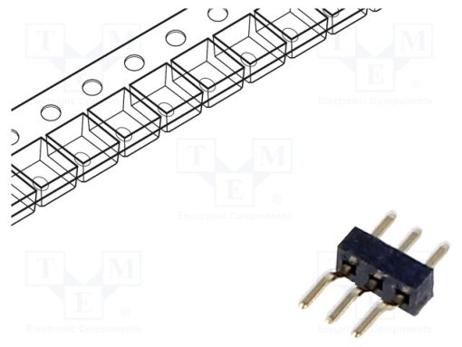 BC034-03-A-V-0150-L-C_Ράγα ακίδων; ακίδων; αρσενικά; PIN: 3; οριζόντια; 1mm; SMT; 1x3