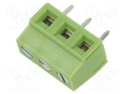 XY127V-3P 5.0MM GREEN_Ράγα σύσφιξης για τυπωμένα; γωνιακός 90°; 5mm; γραμμές: 3; 1