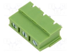 XY128VB-3P 7.5MM GREEN_Ράγα σύσφιξης για τυπωμένα; γωνιακός 90°; 7