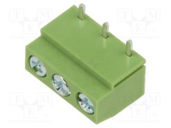 XY126R-3P 5.0MM GREEN_Ράγα σύσφιξης για τυπωμένα; ευθύς; 5mm; γραμμές: 3; για PCB; 10A