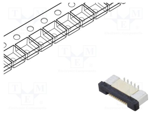 DS1020-08-10VBT12_Σύνδεση: FFC/FPC; κάθετη; PIN: 10; ZIF; SMT; 500mA; επικασσιτερωμένη