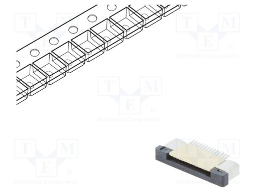 DS1020-09-14VBT1A-R_Σύνδεση: FFC/FPC; οριζόντια; PIN: 14; ZIF; SMT; 500mA; 30mΩ; -25÷85°C