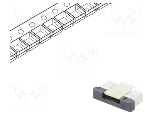 DS1020-09-6VBT1A-R_Σύνδεση: FFC/FPC; οριζόντια; PIN: 6; ZIF; SMT; 500mA; 30mΩ; -25÷85°C