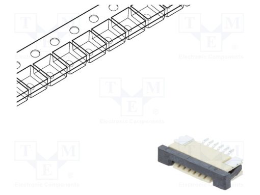 DS1020-07-6VBT1B-R_Σύνδεση: FFC/FPC; οριζόντια; PIN: 6; ZIF; SMT; επικασσιτερωμένη