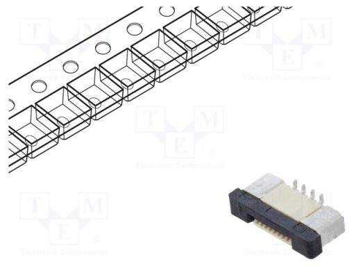 DS1020-08-8VBT11-R_Σύνδεση: FFC/FPC; οριζόντια; PIN: 8; ZIF; SMT; 500mA; 30mΩ; -25÷85°C