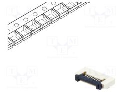 DS1020-12-8VBT1A-R_Σύνδεση: FFC/FPC; οριζόντια; PIN: 8; ZIF; SMT; 500mA; 30mΩ; -25÷85°C