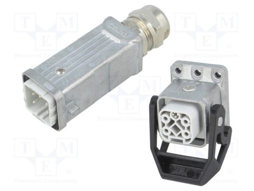 1424446_Σύνδεση: HDC; αρσενικό + θηλυκό; 230V; 10A; PIN: 5; Διάγραμμα: 4+PE