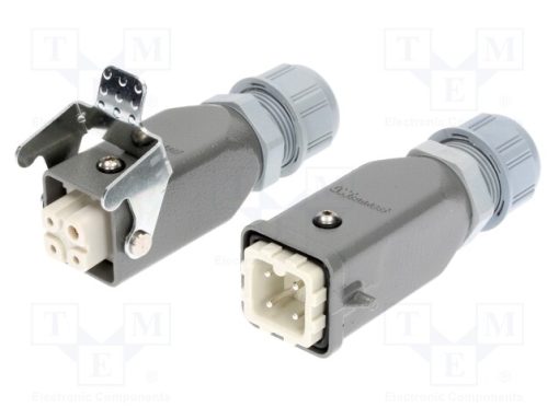 93608-0390_Σύνδεση: HDC; αρσενικό + θηλυκό; PIN: 4; 3+PE; μέγεθος 3Α; ευθύς