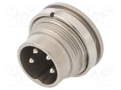 T3302100U_Σύνδεση: M16; πρίζα; αρσενικά; κόλληση; PIN: 4; 5A; 300V; IP40; 0