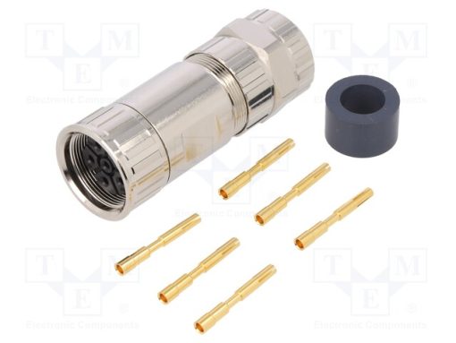 LJ23-06DFFC-SL7001_Σύνδεση: M23; φύσα; PIN: 6; θηλυκά; σύσφιξη; για αγωγό; ευθύς; 28A