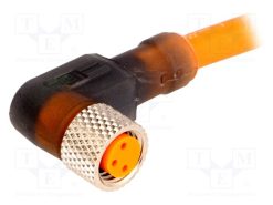 11337 RKMWV/LED A 3-06/5 M_Σύνδεση: M8; 5m; θηλυκά; PIN: 3; γωνιακός 90°; φύσα; PVC