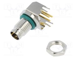 M8AS-03PMMR-SF8001_Σύνδεση: M8; αρσενικά; PIN: 3; γωνιακός 90°; για PCB; πρίζα; 4A; IP68