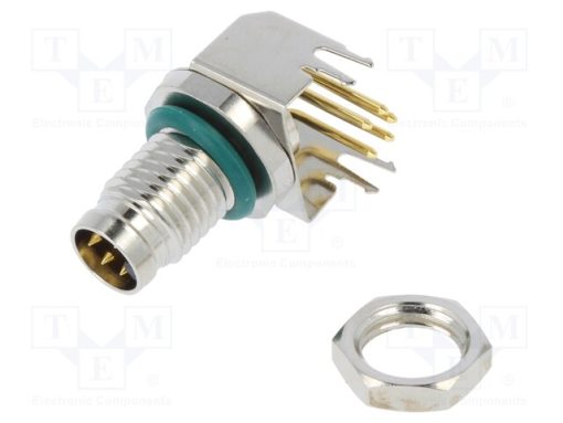 M8AS-05PMMR-SF8001_Σύνδεση: M8; αρσενικά; PIN: 5; γωνιακός 90°; για PCB; πρίζα; 1