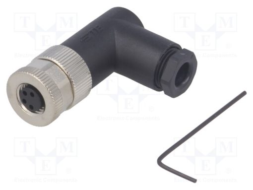 T4012008041-000_Σύνδεση: M8; θηλυκά; PIN: 4; γωνιακός 90°; χωρίς θωράκιση; φύσα