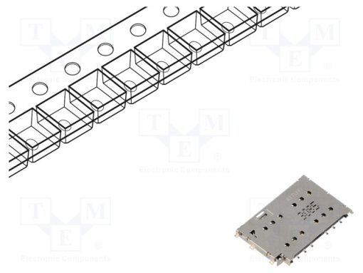 115S-BS00+115S-BT02_Σύνδεση: για κάρτες; Nano SIM; SMT; PIN: 6