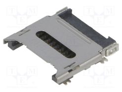 112C-TBAR-R02_Σύνδεση: για κάρτες; microSD; με αρθρωτό κάλυμμα; SMT; Επίχρυση