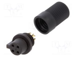 09 9764 00 04_Σύνδεση: στρογγυλό; 719; 60V; PIN: 4; φύσα; θηλυκά; κόλληση; 3A; IP40