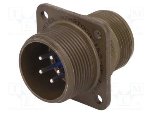 97-3100A-16S-8P_Σύνδεση: στρογγυλό; πρίζα; PIN: 5; αρσενικά; κόλληση; 97; Επάργυρη