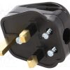 LT-327 13A PLUG BLK_Σύνδεση: τροφοδοσίας AC; φύσα; 2P+PE; 250VAC; 13A; μαύρο; PIN: 3