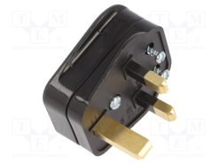 LT-327 3A PLUG BLK_Σύνδεση: τροφοδοσίας AC; φύσα; 2P+PE; 250VAC; 3A; μαύρο; PIN: 3