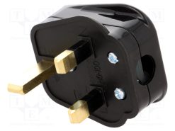 LT-327 5A PLUG BLK_Σύνδεση: τροφοδοσίας AC; φύσα; 2P+PE; 250VAC; 5A; μαύρο; PIN: 3