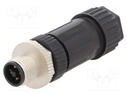 M12T-04BMMB-SL7002_Φύσα; M12; PIN: 4; αρσενικά; κωδικός Τ-Power; για αγωγό; IP67; ευθύς