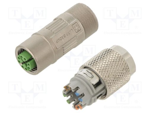 21700621_Φύσα; M12; PIN: 8; θηλυκά; κωδικός Χ-ProfiNET; για αγωγό; IDC; IP67