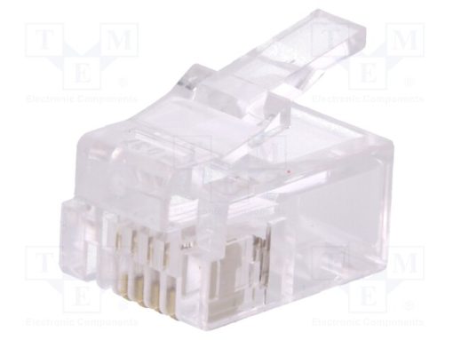 MP0018_Φύσα; RJ11; PIN: 4; χωρίς θωράκιση; Επίχρυση; Διάγραμμα: 6p4c; ευθύς