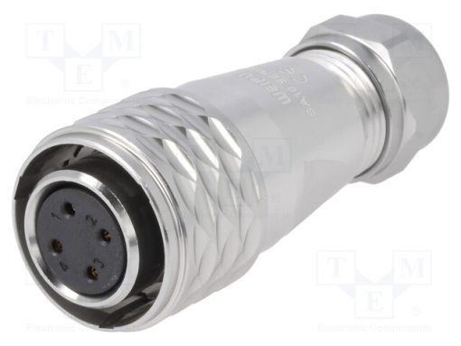 SA1610/S4IS-1_Φύσα; SA16; θηλυκά; PIN: 4; IP67; 5÷8mm; 5A; κόλληση; για αγωγό; 500V